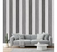 Papel Pintado Minimalista Moderno Rayas Texturizadogris Blanco 3D Panorámico No Tejido - Fotomurales Decorativos Para Salón, Dormitorio Y Oficina - Diseño Moderno Pared Del Hogar