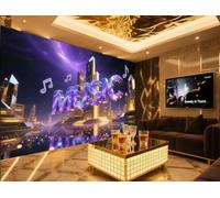 Papel Pintado Moda Luces Coloridas Música Baile Tendencia Tema Bar Ktv Restaurante Occidental Fondo Mural De Pared Té De La Tarde Cafetería Papel Pintado,3D,400x280cm