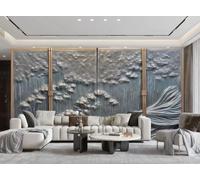 Papel Pintado Moderno Abstracto Cascada Montaña Agua Que Fluye Cobre Relieve Paisaje TV Sofá Fondo Pared Sala Dormitorio Comedor Mural,3D,350x245cm