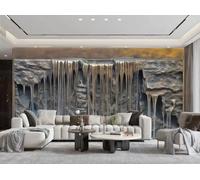 Papel Pintado Moderno Abstracto Color Cobre Relieve Cascada Montaña Agua Pintura TV Sofá Sala De Estar Fondo Pared Comedor Dormitorio Estudio Sala Mural,3D,350x245cm