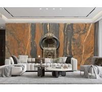 Papel Pintado Moderno Arte Dorado Aldaba De Puerta Hebilla De Seguridad Roca Mármol Pintura TV Sofá Fondo Pared Dormitorio Sala De Estar Sala De Estudio Mural,3D,250x175cm