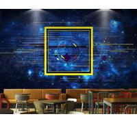 Papel Pintado Moderno Ciencia Ficción Creativo Cielo Estrellado Universo Líneas Bar Té De La Tarde Cafetería Fondo Mural Restaurante Occidental Papel Pintado,3D,200x140cm