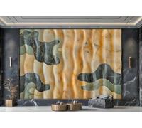 Papel Pintado Moderno Cúrcuma Arte Ola Jade Rock Pintura TV Sofá Fondo Pared Dormitorio Sala Estudio Mural,3D,430x300cm
