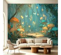 Papel pintado moderno de pared de bosque encantado mágico, decoración de habitación infantil y bebé, ambiente de hectárea, papel pintado no tejido lavable, tapiz de pared fotográfico 3D, 300 x 210