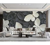 Papel Pintado Moderno Mate white Y Negro Mariposa Arte Roca Pintura TV Sofá Fondo Pared Dormitorio Sala De Estar Estudio Mural,3D,430x300cm