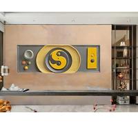 Papel Pintado Moderno Minimalista Arcilla Amarilla Placa Colgante Textura De Mármol Pintura TV Sofá Fondo Pared Dormitorio Sala De Estar Sala De Estudio Mural,3D,150x105cm