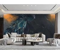 Papel Pintado Moderno Minimalista Azul Oscuro Phoenix Arte Relieve Pintura Sala De Estar Dormitorio Fondo Pared Papel Tapiz Hotel Restaurante Cafetería Mural,3D,300x210cm