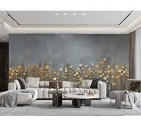 Papel Pintado Moderno Minimalista Ciudad Estrellada Silueta Patrón Circular Dorado TV Sofá Sala De Estar Fondo Pared Comedor Dormitorio Sala De Estudio Mural,3D,400x280cm