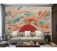 Papel Pintado Moderno Minimalista Gran Ola Ventilador Arte Pintura De Mármol TV Sofá Fondo Pared Dormitorio Sala De Estar Sala De Estudio Mural,3D,430x300cm