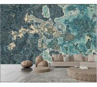 Papel Pintado Moderno Minimalista Patrón De Mármol Verde Oscuro Arte Verde Claro Pintura Al Óleo Paisaje TV Sofá Fondo Pared Papel Tapiz Sala De Estar Restaurante Cafetería Mural,3D,300x210cm