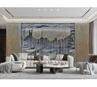 Papel Pintado Moderno Minimalista Relieve Abstracto Cascada Montaña Agua Pintura TV Sofá Sala De Estar Fondo Pared Restaurante Dormitorio Estudio Sala Mural,3D,400x280cm