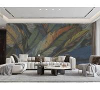 Papel Pintado Moderno Minimalista Retro Azul Oscuro Pluma Arte Hoja Textura Paisaje Pintura Sala Dormitorio Fondo Pared Papel Pintado Hotel Restaurante Cafetería Mural,3D,150x105cm