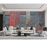 Papel Pintado Moderno Minimalista Rojo Y Negro Cuadrado Madera Maciza Collage Arte Relieve Pintura Rupestre TV Sofá Fondo Pared Papel Pintado Sala Restaurante Cafetería Mural,3D,400x280cm