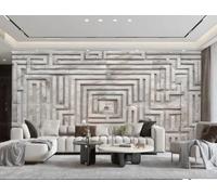 Papel Pintado Moderno Patrón Minimalista Relieve De Piedra Panel De Roca Pintura TV Sofá Fondo Pared Sala De Estar Dormitorio Comedor Mural,3D,400x280cm