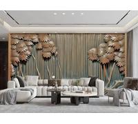 Papel Pintado Moderno Relieve Abstracto Hojas De Cobre Cascada Montaña Agua Pintura TV Sofá Sala De Estar Fondo Pared Comedor Dormitorio Estudio Sala Mural,3D,350x245cm