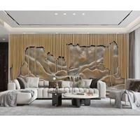 Papel Pintado Moderno Relieve Abstracto Rejilla Cascada Montaña Agua Pintura TV Sofá Sala De Estar Fondo Pared Comedor Dormitorio Estudio Sala Mural,3D,150x105cm