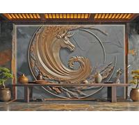 Papel Pintado Moderno Relieve Mate Caballo Negro Arte Textura Roca Paisaje Pintura TV Sofá Fondo Pared Dormitorio Sala Estudio Mural,3D,250x175cm