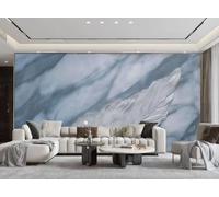 Papel Pintado Moderno Simple Azul Claro Pluma Moda Mármol Pizarra Pintura TV Sofá Sala De Estar Fondo Pared Comedor Dormitorio Estudio Sala Mural,3D,200x140cm