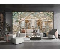 Papel Pintado Moderno Simple Sanyang Jade Relieve Paisaje Pintura TV Sofá Fondo Pared Dormitorio Sala Estudio Mural,3D,350x245cm