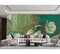 Papel Pintado Moderno Tridimensional Menta Verde Loto Verde Oscuro Mármol Patrón TV Sofá Fondo Pared Dormitorio Sala Estudio Mural,3D,430x300cm