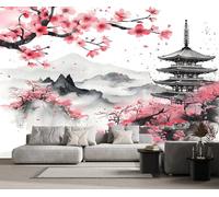 Papel Pintado Montañas De Flores Rosas Fotomurales Decorativos Pared 3D Papel Tapiz Paredes Murales Wallpaper -MW251926-250cmx175cm
