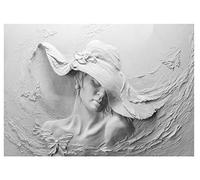 Papel Pintado Mujer Efecto 3D Yeso Estructura Salón Dormitorio - Incluye Pegamento - Fotomurales Pared Tejido No Tejido Decorativos Murales Fotográfico Moderno Decoración de Paredes (368x254 cm)