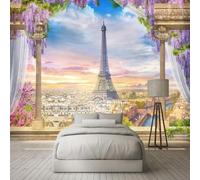 Papel pintado mural 3D, columnas romanas tridimensionales, pintura mural de la Torre de París, papel pintado artístico para decoración del hogar, sala de estar y dormitorio