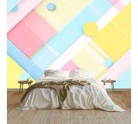 Papel pintado Mural Adhesivo de Pared Geometría Gráficos Art Papel Tapiz Fotográfico 300x210 cm Personalizada Catering Papel Tapiz Restaurante Decoración de Fondo Mural, Vistoso