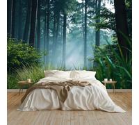 Papel pintado Mural Adhesivo de Pared Naturaleza Paisaje Bosque Art Papel Tapiz Fotográfico 250x175 cm Personalizada Catering Papel Tapiz Restaurante Decoración de Fondo Mural, Verde Oscuro