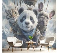 Papel Pintado Mural Animales Sueños De Paracaidismo Foto Murales, Restaurante Decoració Papel Tapiz 3D, Decoración Dormitorio Fotomural Sala Sofá Pared Mural-200Anx140Al cm