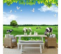 Papel Pintado Mural Autoadhesivo Vaca De Animales De Granja Efecto 3D Que Incluye Pasta Para Sala De Estar, Oficina, Dormitorio, Comedor, Pasillo, Pared, Póster, Arte De Pared, 140(ancho)x70(alto)cm