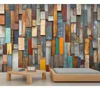 Papel pintado mural de madera de imitación, mural de pared de tableros de madera retro, papel pintado de granja para sala de estar, dormitorio, fondo de TV, decoración de oficina, 150 x 100 cm