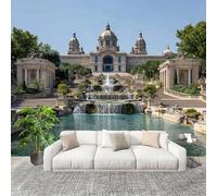 Papel Pintado Mural Foto 250x175cm Hermosa Arquitectura De Estilo Europeo Papel pintado tejido no Tejido Murales Moderna Diseno Fotográfico Azul Decoración de Pared Sala de Estar y Dormitorio