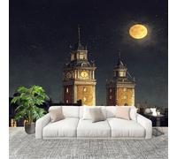 Papel Pintado Mural Foto 300x210 cm Arquitectura RomáNtica Europea Papel pintado tejido no Tejido Murales Moderna Diseno Fotográfico Oscuro Decoración de Pared Sala de Estar y Dormitorio