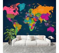 Papel Pintado Mural Foto 400x280cm Ciencia ficción Color Mapa Papel pintado tejido no Tejido Murales Moderna Diseno Fotográfico vistoso Decoración de Pared Sala de Estar y Dormitorio