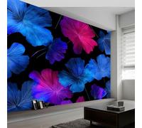 Papel Pintado Mural Fotográfico Arte Onírico para Salón Dormitorio Habitación Infantil - Decoración de Pared Acuarela Neón Floral Hoja Fácil de Instalar Poster Mural Elegante 400An x 280Al cm