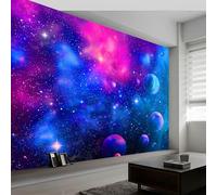 Papel Pintado Mural Fotográfico Estilo Onírico para Salón Dormitorio Habitación Infantil - Decoración de Pared Morado Universo Espacio Estrellas Poster Mural Elegante 250An x 175Al cm