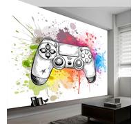 Papel Pintado Mural Fotográfico Graffiti en Acuarela para Habitación Infantil - Decoración de Pared Dibujos Animados Juego Garabato Rayas Fácil de Instalar Poster Mural Elegante 400An x 280Al cm