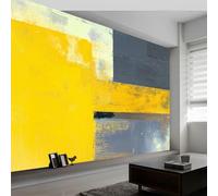 Papel Pintado Mural Fotográfico Shabby Chic para Salón Dormitorio Habitación Infantil - Decoración de Pared Abstracto Vintage Bloques de Color Rayas Poster Mural Elegante 400An x 280Al cm