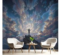 Papel Pintado Mural Gente En La Cima La Montaña Explosión Espacial Foto Murales, Restaurante Decoració Papel Tapiz 3D, Decoración Dormitorio Fotomural Sala Sofá Pared Mural-350Anx256Al cm