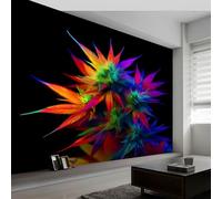 Papel Pintado Mural Realismo 350An x 256Al cm, Decoración de Pared Fotográfica Fantasía Neón Floral Hoja para Salón Dormitorio Oficina Habitación Infantil - Poster Mural Fácil de Instalar