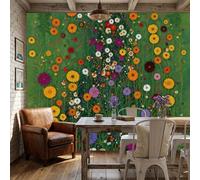 Papel Pintado Mural TNT Inspirado por Gustav Klimt Precioso jardín botánico de estilo retro Decoración Pared Salón Dormitorio Tamaño 150x105cm ，No Autoadhesivo