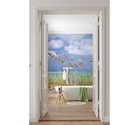 Papel Pintado Mural Tropical Paisaje Verde Palmas Mar Niños Póster Foto Pared