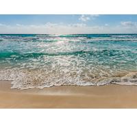 Papel Pintado Mural Tropical Paisaje Verde Palmas Mar Niños Póster Foto Pared