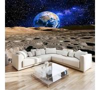 Papel Pintado Murales Universo Cielo Planetas Fotomurales Tejido No Tejido, Murales Fotográfico Moderno Decoración de Paredes para sala, Gris, 250 x 175 cm