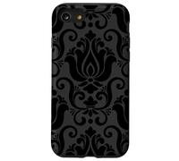 papel pintado negro antiguo damasco victoriano florece adornado Carcasa para iPhone SE (2020) / 7 / 8