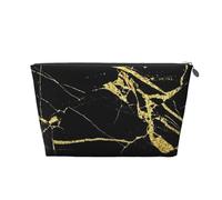 Papel Pintado Negro Dorado Impreso, Bolsa de artículos de tocador Bolsa de Maquillaje Bolsa de cosméticos Bolsa de artículos de tocador de Viaje portátil