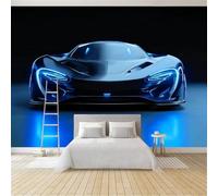 Papel Pintado Negro Fantasía Tecnología Genialidad Coches Deportivos 200 x 140 cm, Papel Pintado Técnico para Comedor y Dormitorio, Mural de Alta Definición para Renovación del Hogar No Autoadhesivo
