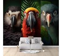 Papel Pintado no tejido 200 x 140 cm, Animal Selva Tropical Loro Estampado Papel tapiz fotográfico, Oscuro Murales Decoración para Sala Cuarto Oficina Salón