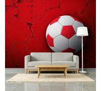Papel pintado no tejido 300 x 210 cm Fútbol Rompiendo una pared decoración de pared panorámica, estilo de juego fácil de limpiar papel pintado panorámico para salón pasillo oficina moderno póster